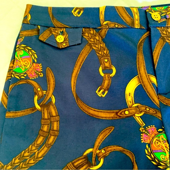 Ralph Lauren dark navy cotton shorts with Equestrian polo horse mallet print 10 - Picture 13 of 16